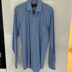 18 inch neck blue button down men’s shirt